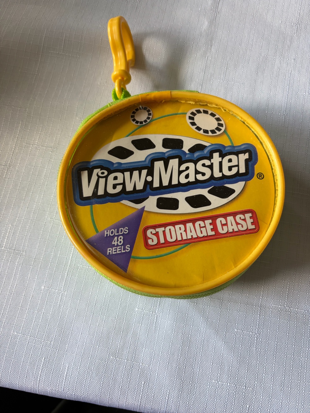 View-Master reel case. Ink markings on plastic as show